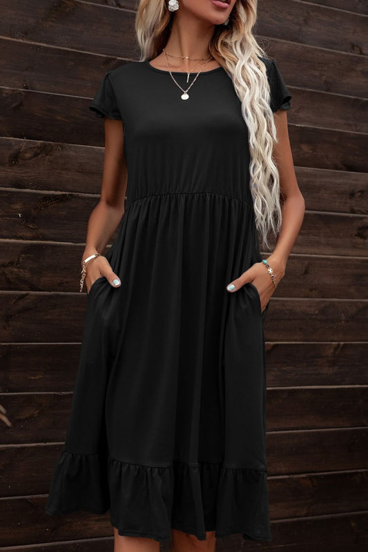 Buffalo Bills Short Sleeve Split Maxi Dresses Lady Loosen Fit Swing Long  Dress – Blog BeautyClass