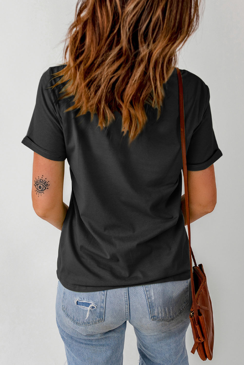 AMERICA Embroidered Round Neck Cuffed Tee Shirt – Bluegrass Belle